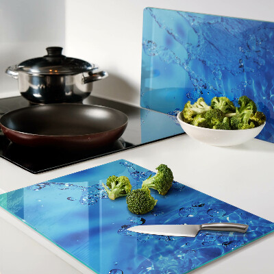 Glass kitchen board Water and air bubbles