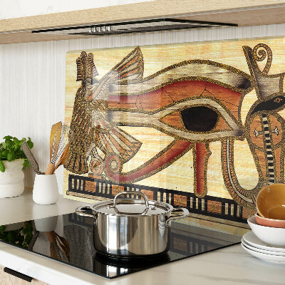 Glass chopping board Egyptian hieroglyph motif