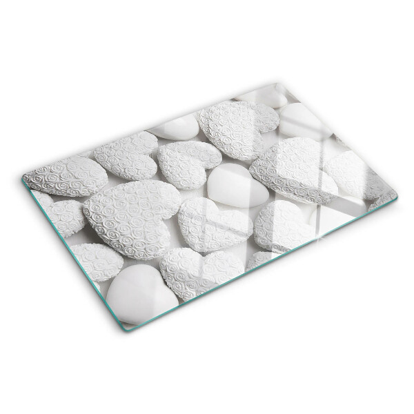 Chopping board White hearts with a pattern