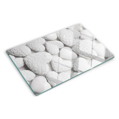 Chopping board White hearts with a pattern