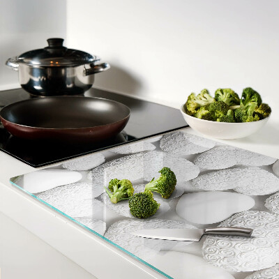 Chopping board White hearts with a pattern
