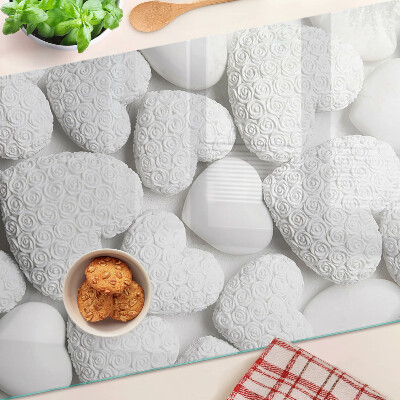 Chopping board White hearts with a pattern