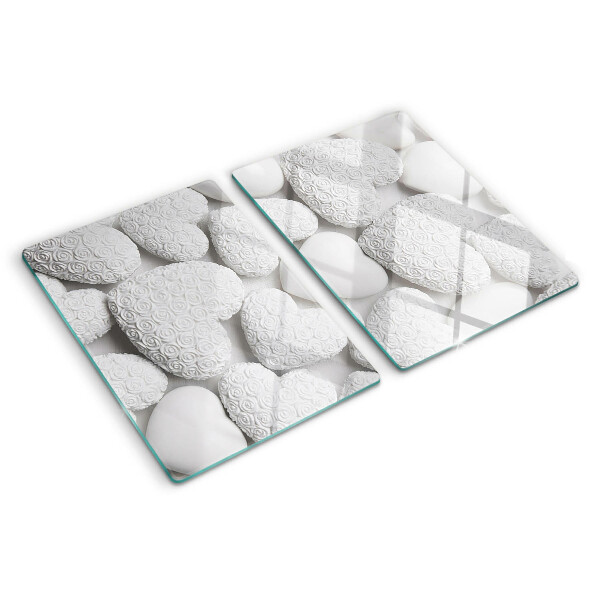 Chopping board White hearts with a pattern