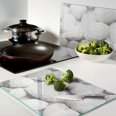 Chopping board White hearts with a pattern