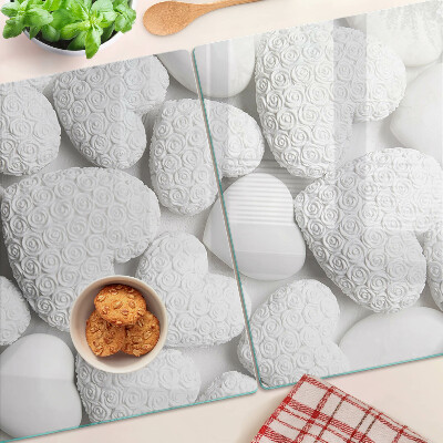 Chopping board White hearts with a pattern