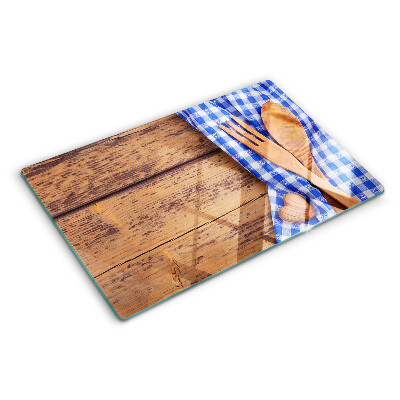 Glass kitchen board Kitchen theme with wooden accessories