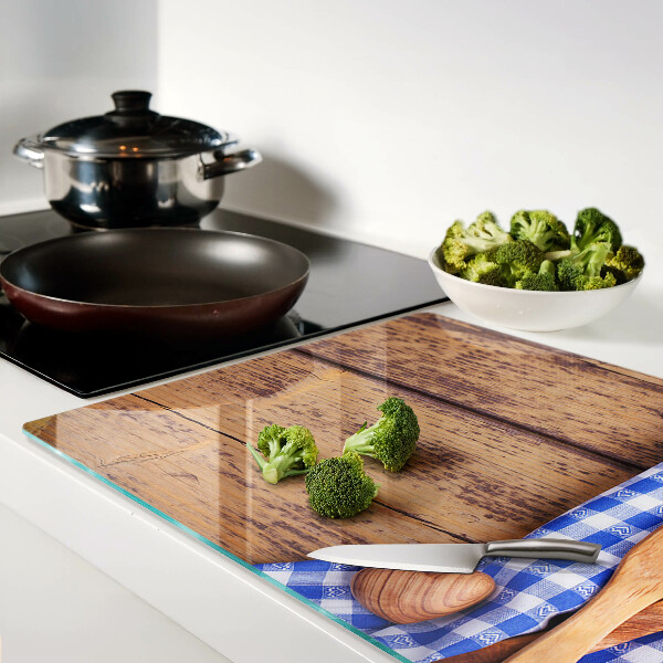 Glass kitchen board Kitchen theme with wooden accessories