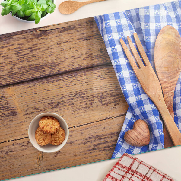 Glass kitchen board Kitchen theme with wooden accessories