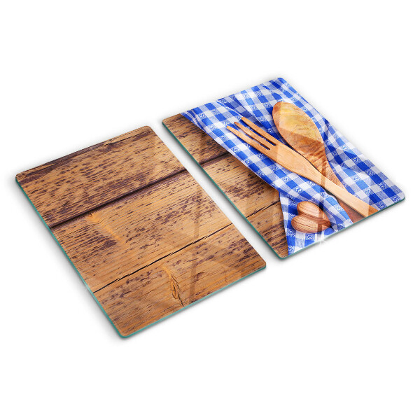 Glass kitchen board Kitchen theme with wooden accessories