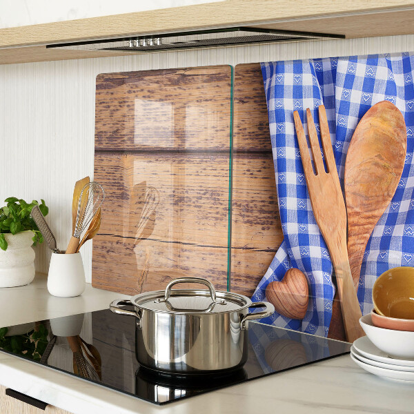 Glass kitchen board Kitchen theme with wooden accessories