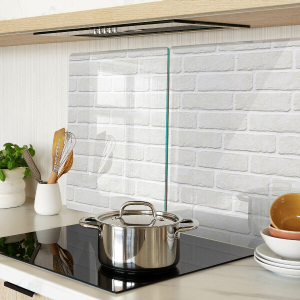 Glass chopping board Brick wall
