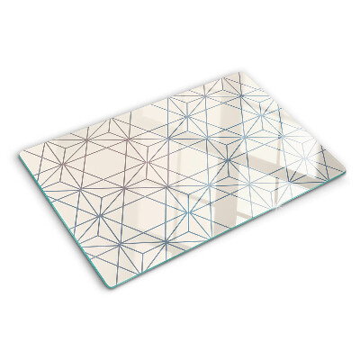 Glass cutting board Geometry with triangles and lines