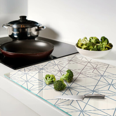 Glass cutting board Geometry with triangles and lines