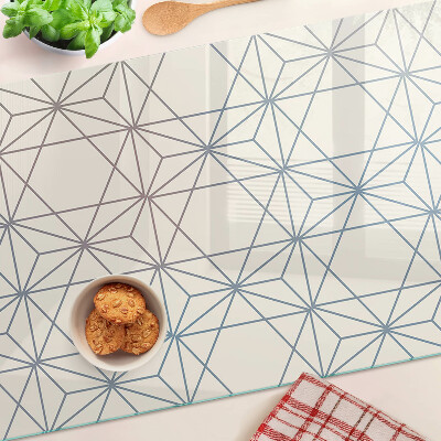 Glass cutting board Geometry with triangles and lines