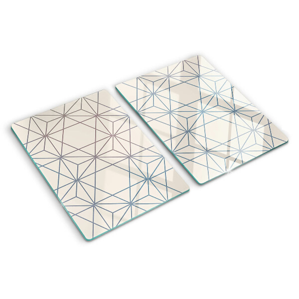 Glass cutting board Geometry with triangles and lines