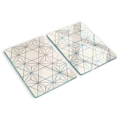 Glass cutting board Geometry with triangles and lines