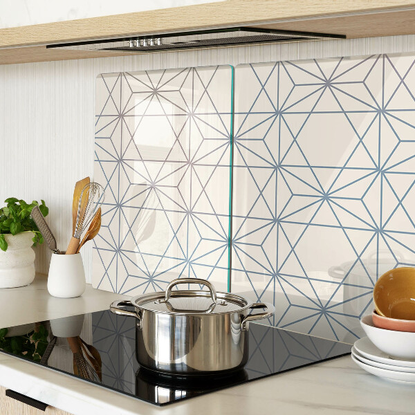 Glass cutting board Geometry with triangles and lines
