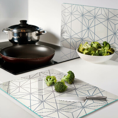 Glass cutting board Geometry with triangles and lines