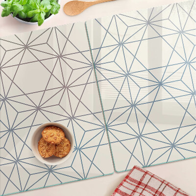 Glass cutting board Geometry with triangles and lines