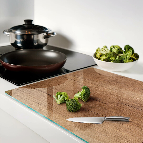 Chopping board glass Wood with window reflection