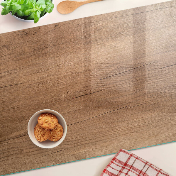 Chopping board glass Wood with window reflection