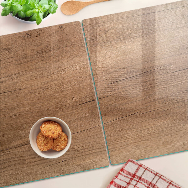 Chopping board glass Wood with window reflection