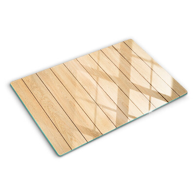 Glass chopping board Light-colored wooden board