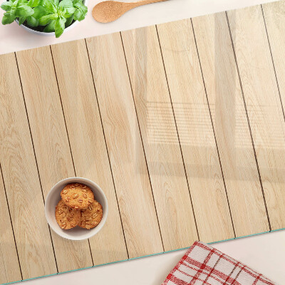 Glass chopping board Light-colored wooden board