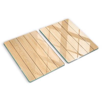 Glass chopping board Light-colored wooden board