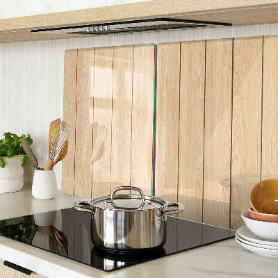 Glass chopping board Light-colored wooden board