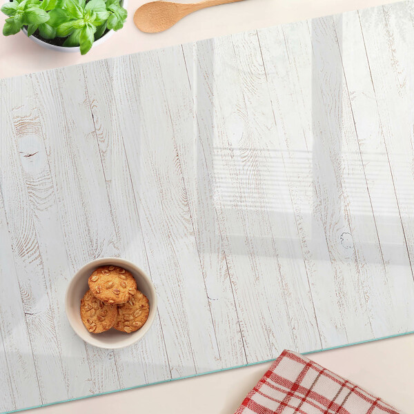Glass chopping board White wooden boards