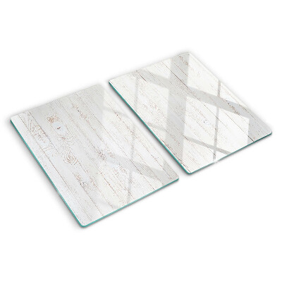 Glass chopping board White wooden boards
