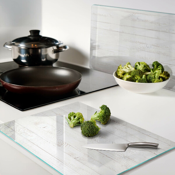 Glass chopping board White wooden boards