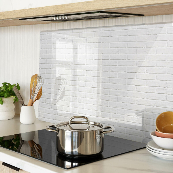 Glass chopping board Brick wall