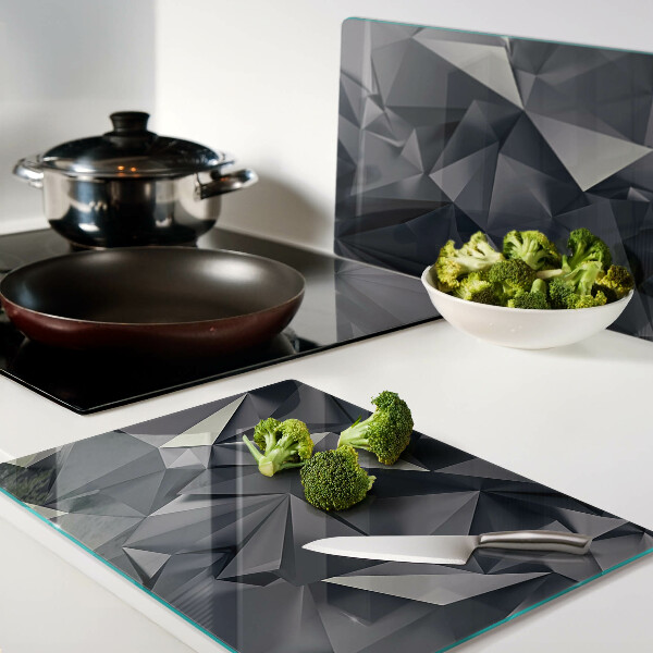 Chopping board glass Geometry in shades of gray
