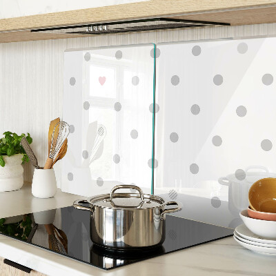 Glass kitchen board Dots and a heart