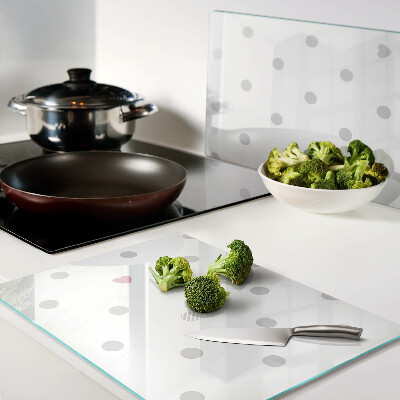 Glass kitchen board Dots and a heart