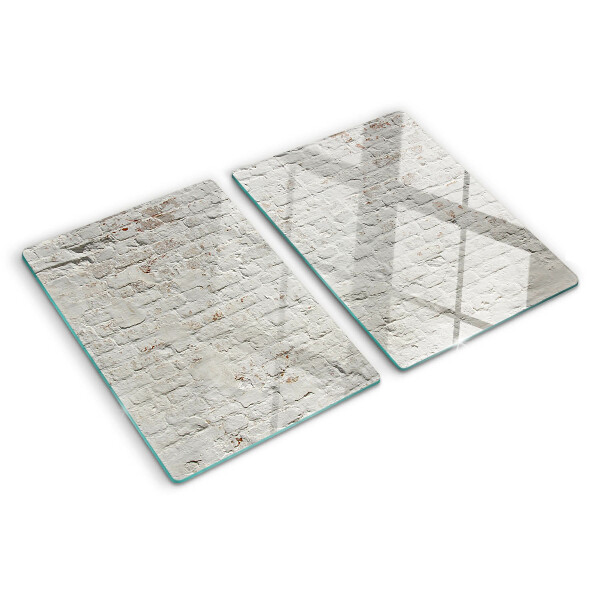 Glass chopping board Brick wall in loft style
