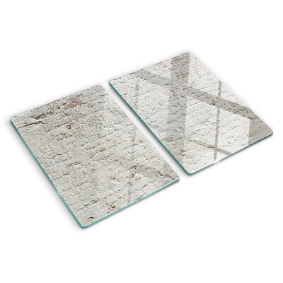 Glass chopping board Brick wall in loft style