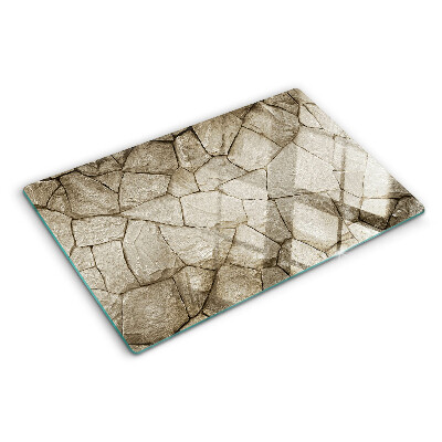 Glass kitchen board Stone mosaic in shades of brown