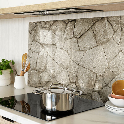 Glass kitchen board Stone mosaic in shades of brown