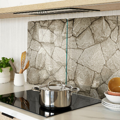 Glass kitchen board Stone mosaic in shades of brown