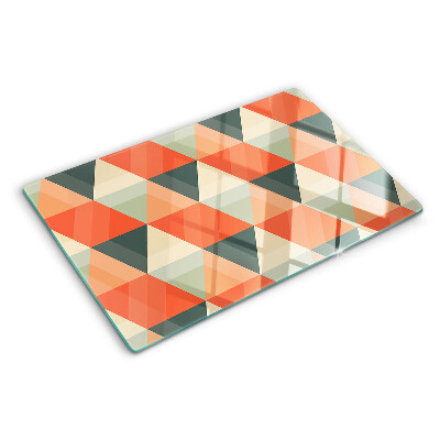 Glass chopping board Triangles in shades of orange