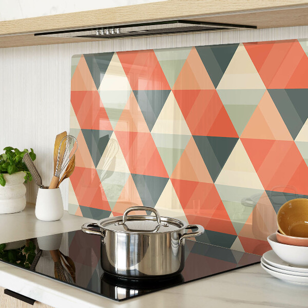 Glass chopping board Triangles in shades of orange