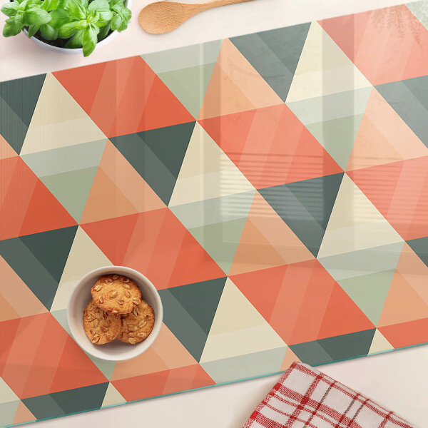 Glass chopping board Triangles in shades of orange