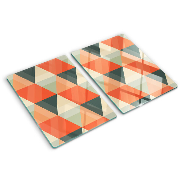 Glass chopping board Triangles in shades of orange