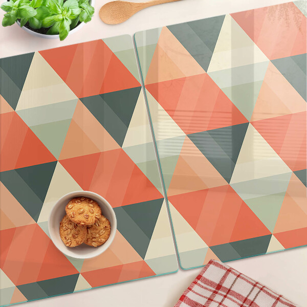 Glass chopping board Triangles in shades of orange