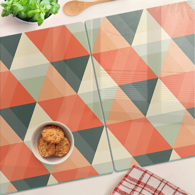 Glass chopping board Triangles in shades of orange