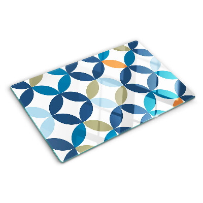 Glass cutting board Geometric leaves in different colors