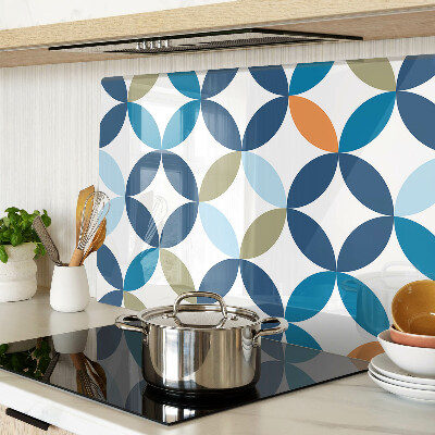 Glass cutting board Geometric leaves in different colors